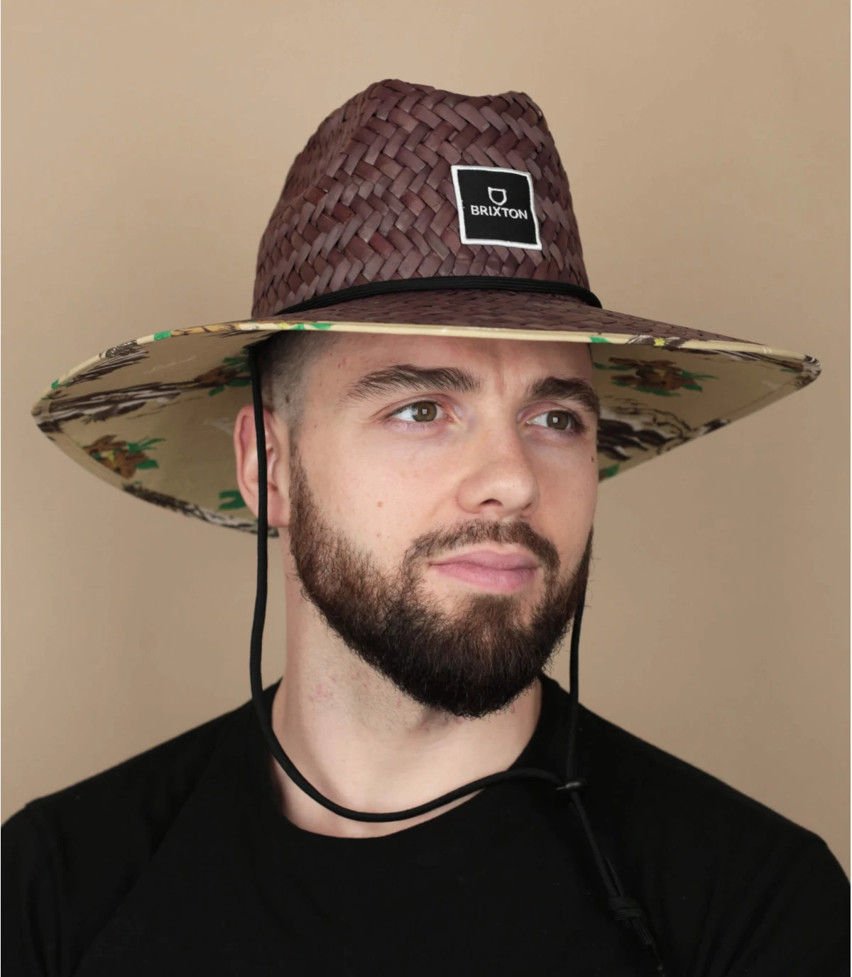 Brixton Alpha Square Sun Hat Brown Straw 3 Brixton Alpha Square Sun Hat Brown Straw