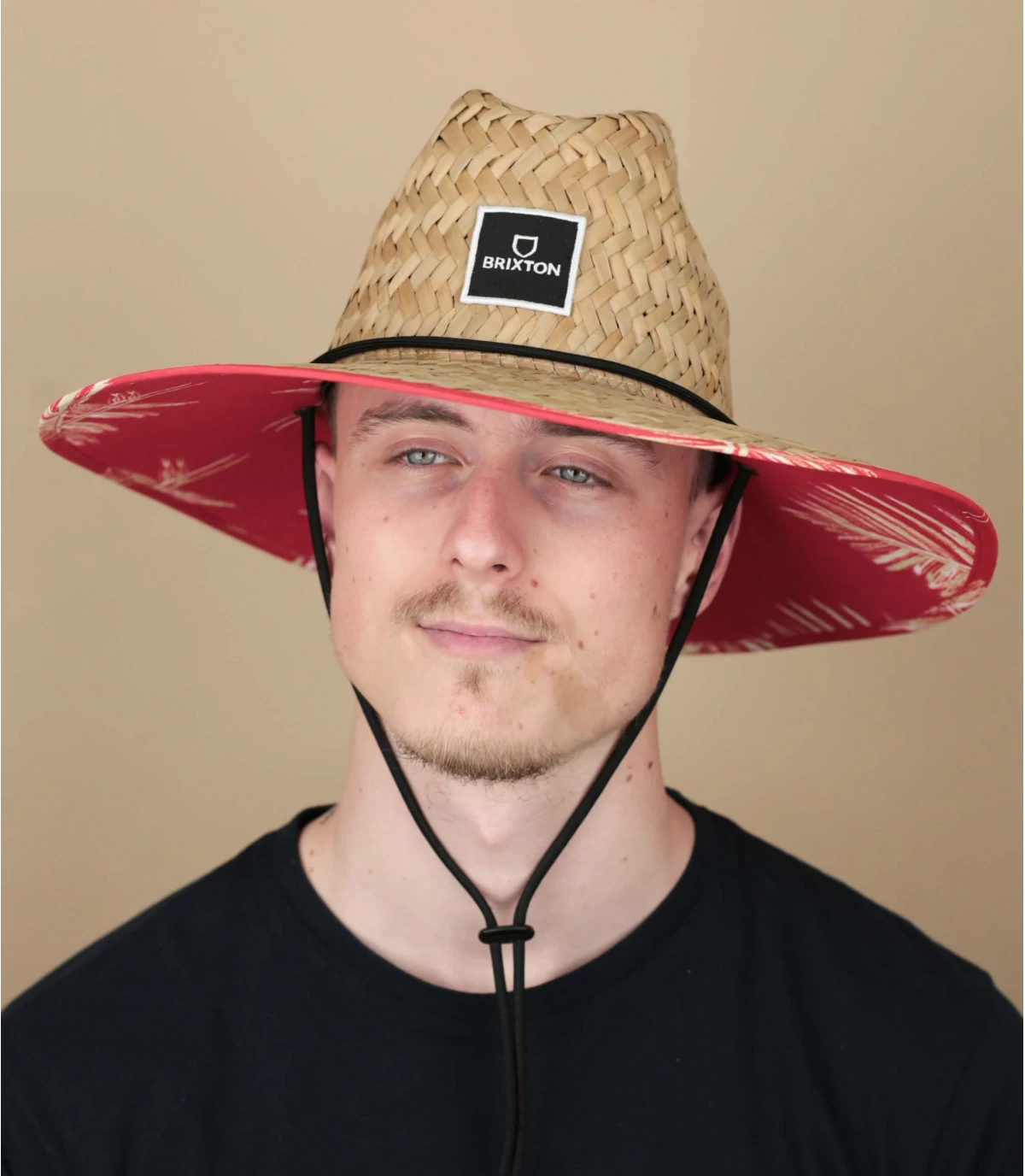 Brixton Alpha Square Sun Hat Tan Aloha Red 3 Brixton Alpha Square Sun Hat Tan Aloha Red