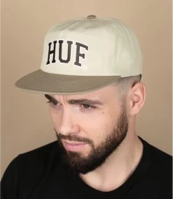 HUF Arch Logo Snapback Cap Cream