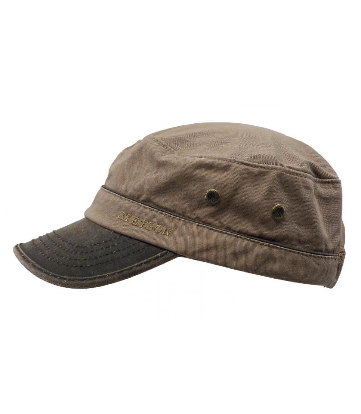 Stetson Army Cap Cotton Brown 4 Stetson Army Cap Cotton Brown - Afbeelding 2