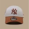 NEW ERA Cooperstown Cap NY Contarst Patch 9Forty Light Cream -NEW ERA Winkel cooperstown cap ny contarst patch 9forty light cream