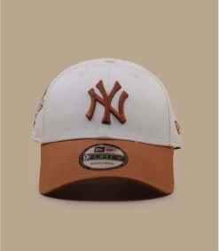NEW ERA Cooperstown Cap NY Contarst Patch 9Forty Light Cream
