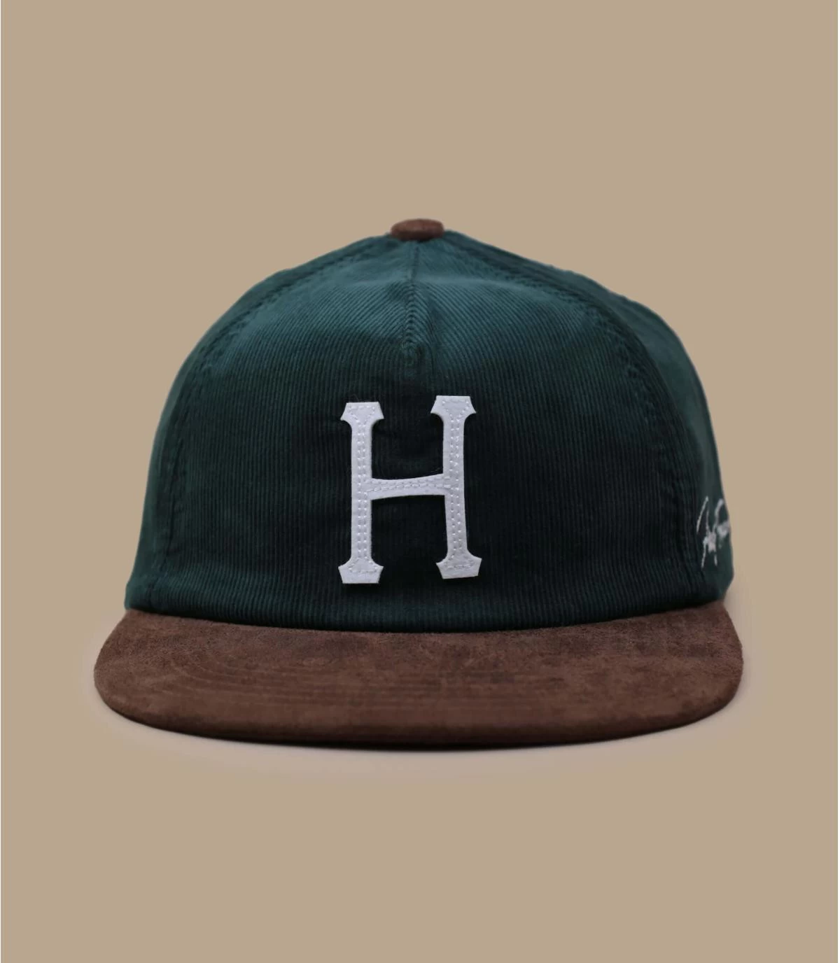 HUF Corduroy Classic H Strapback Forest Green 4 HUF Corduroy Classic H Strapback Forest Green - Afbeelding 2
