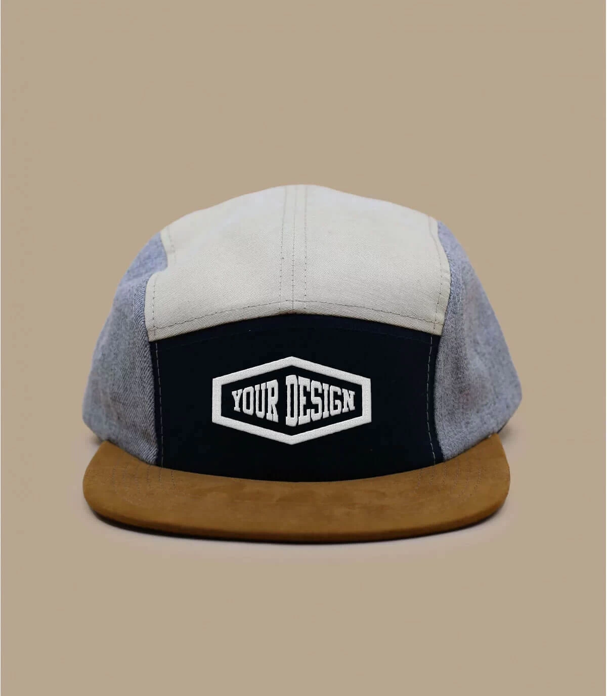 Personalisatie Cap 5 Panel Navy Beige Heather Grey 3 Personalisatie Cap 5 Panel Navy Beige Heather Grey