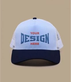Personalisatie Cap Trucker Chambray Blue Navy White