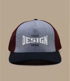 Personalisatie Cap Trucker Heather Grey Black Burgundy