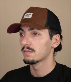 Suede Trucker Cap Brown