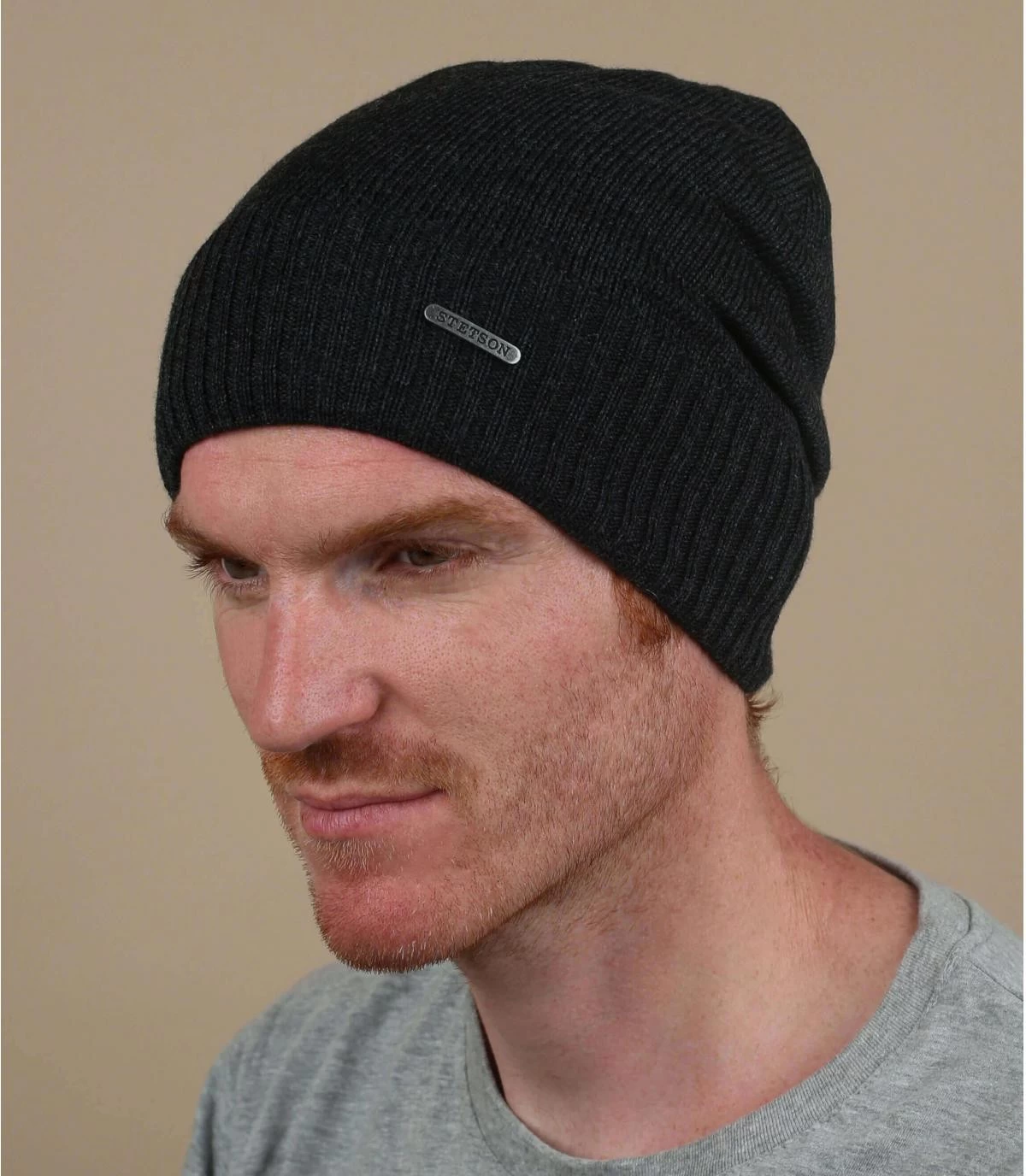 Stetson Beanie Oversized WV Merino Anthracite 3 Stetson Beanie Oversized WV Merino Anthracite