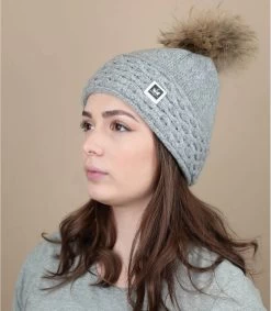 Evelina Real Fur Light Grey